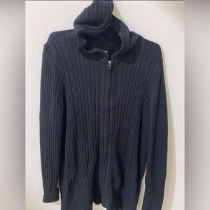 Selling a Lane Bryant sweater jacket with hoodie. Excellent condition.